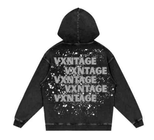 BLACK WASHED VXNTAGE HOODIE