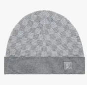 Premium Grey Checkered Knit Beanie